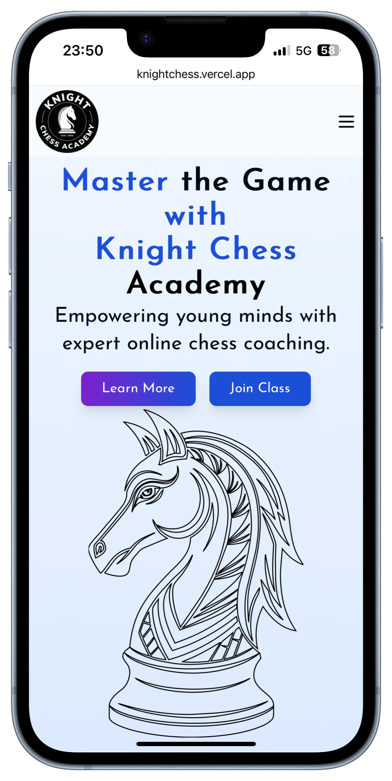 Knight Chess - Academy Website